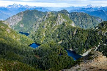 Deeks Lake, Hanover Lake, and Brunswick Lake from top to the bottom