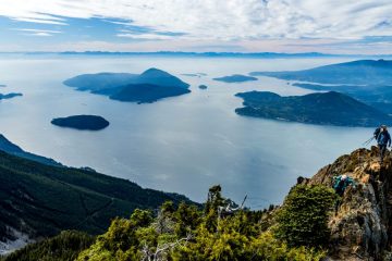 Howe Sound and the ridge to west peak on the right