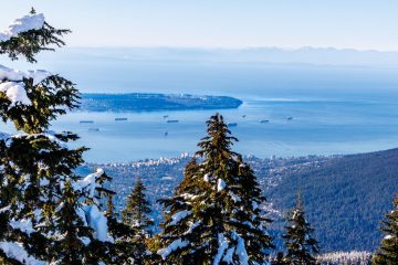 Vancouver West end on top of Grouse Mountain