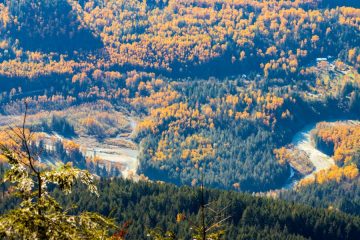 Elk mountain looking down at the Chilliwack River