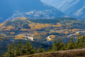 Elk mountain looking down at the Chilliwack River
