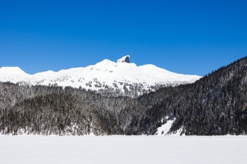 Black tusk in snow