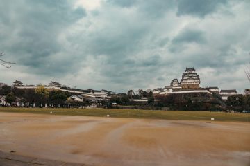 A view of massive Himeji castle and all (most) of its buildings