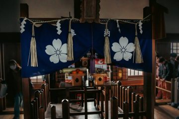 Traditional displays inside Himeji castle