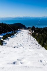 Looking down at the base camp of Nordic Ski area
