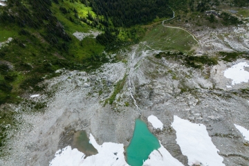 Top down look at iceberg lake