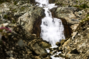 Waterfall before the final ascending to the lake