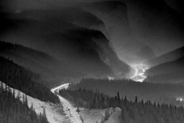 Icefields Parkway as seen from the Big Bend Rest Stop