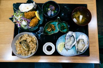Oyster meal in Hiroshima