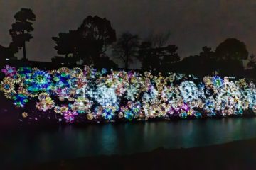 Nijo castle wall at night