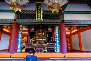A worshiper at Kiyomizudera