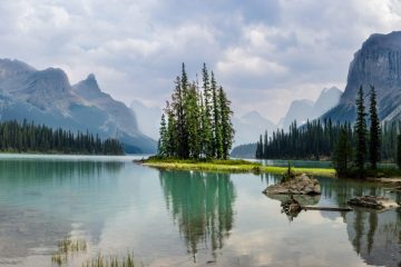 Spirit Island on Maligne Lake, Jasper National Park, Alberta