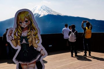 On top of a nearby mountain (with help of a ropeway/tram)
