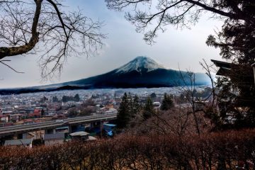 Mount Fuji as seen on the way to Chureito Pagoda
