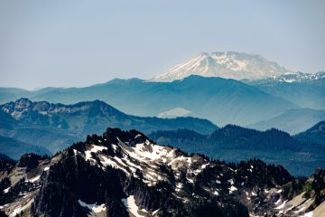 Mount St. Helens at the distant