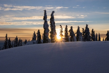 Sun rise at Mount Seymour