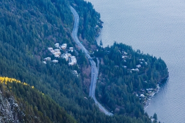 Highway 99 (aka Sea-to-sky highway) as seen from Saint Marks Summit