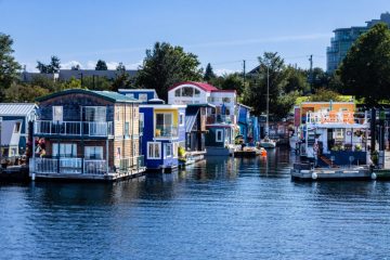 Float homes at fisherman wharf, Victoria, British Columbia