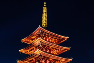 Five-Story Pagoda at night