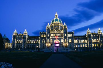 Parliament Buildings at night, Victoria